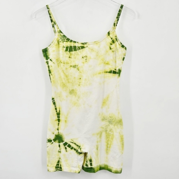 Anthropologie x LACAUSA‎ Luna Unitard Green Tie Dye Size Small - Picture 2 of 9